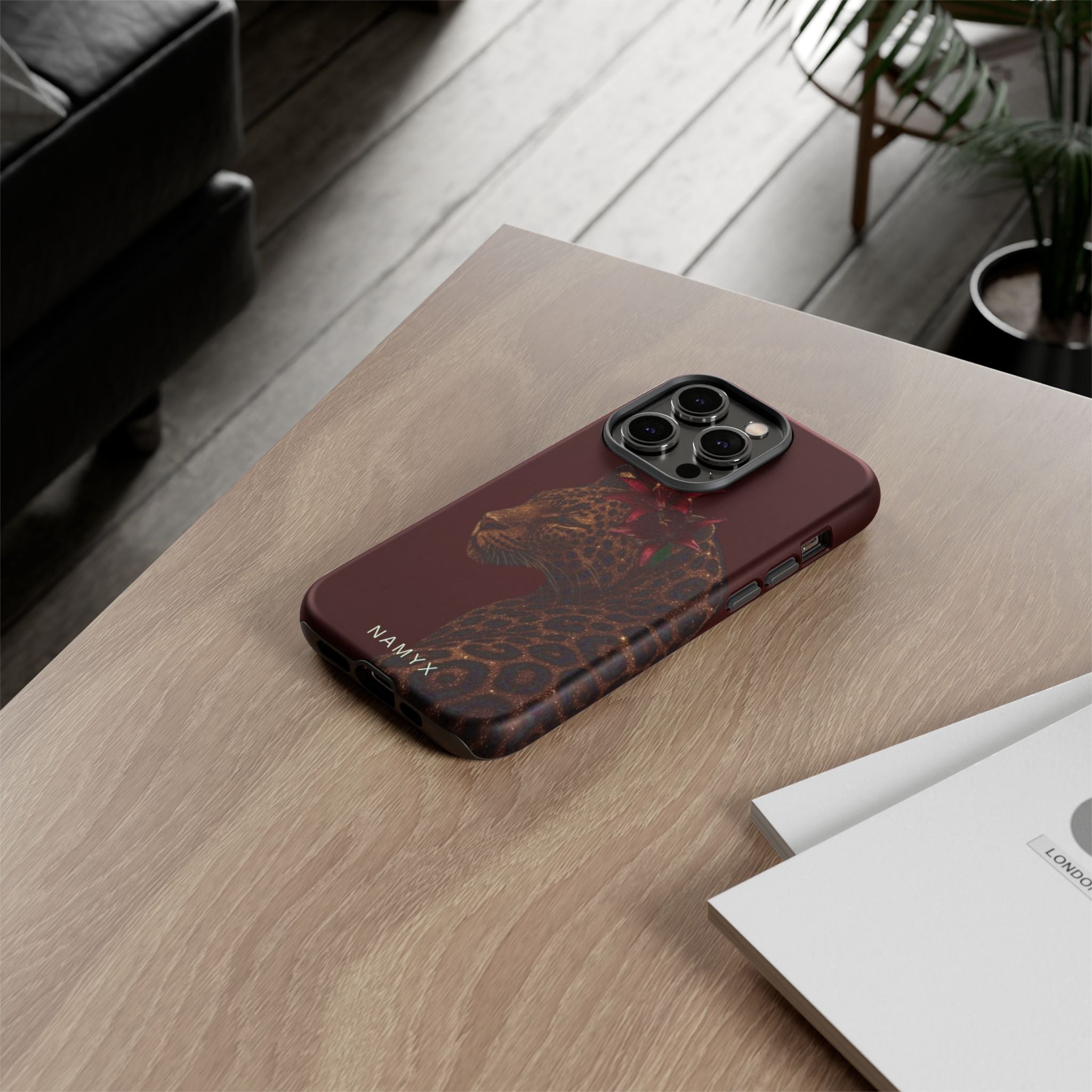 Leopard Floral Tough Phone Case