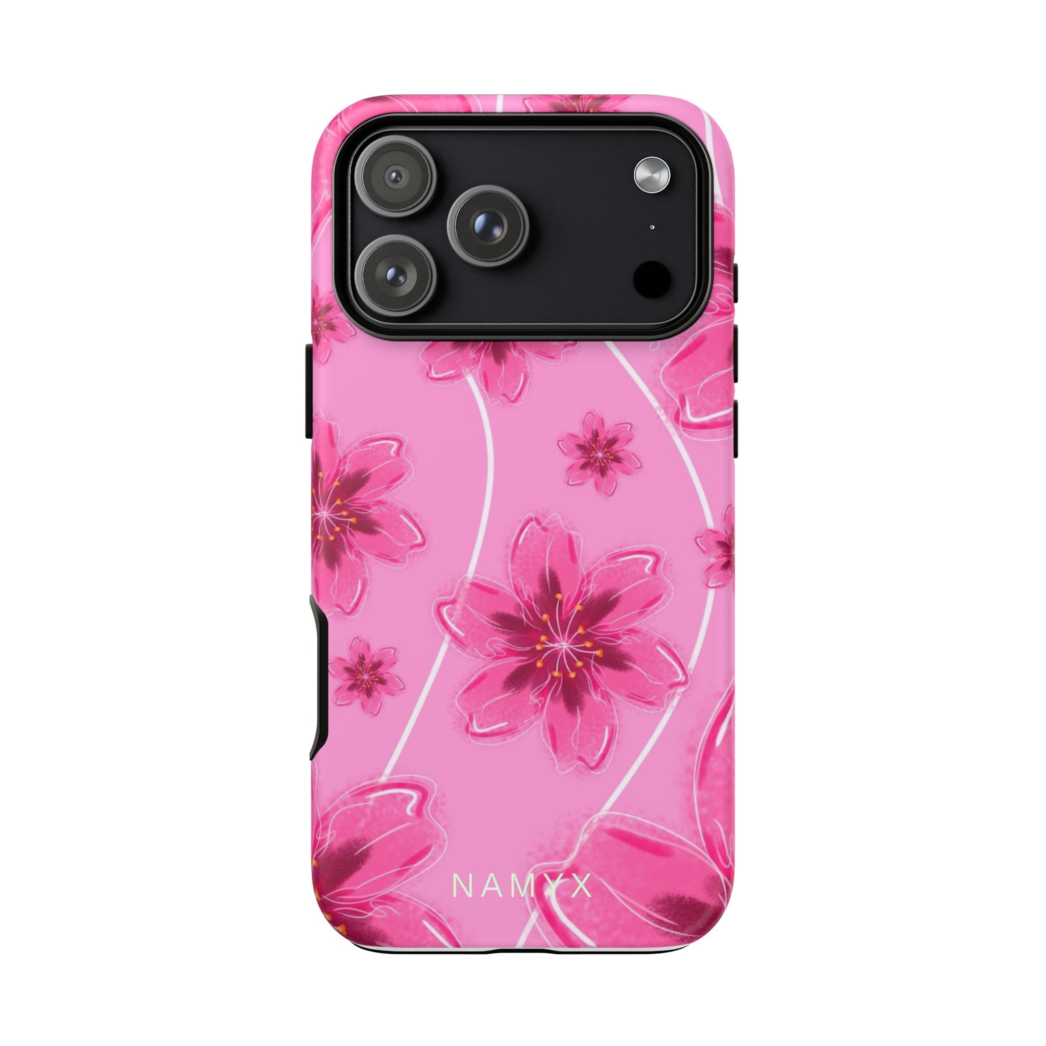 Pink Cherry Blossom Tough Phone Case — Floral Protective Cover