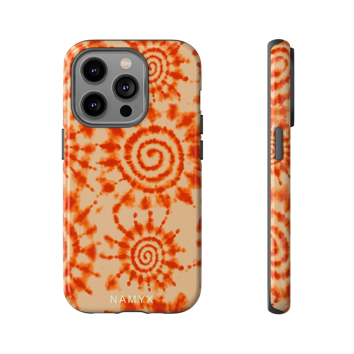 Tie-Dye Spiral Tough Phone Case — Orange Retro Protective Case