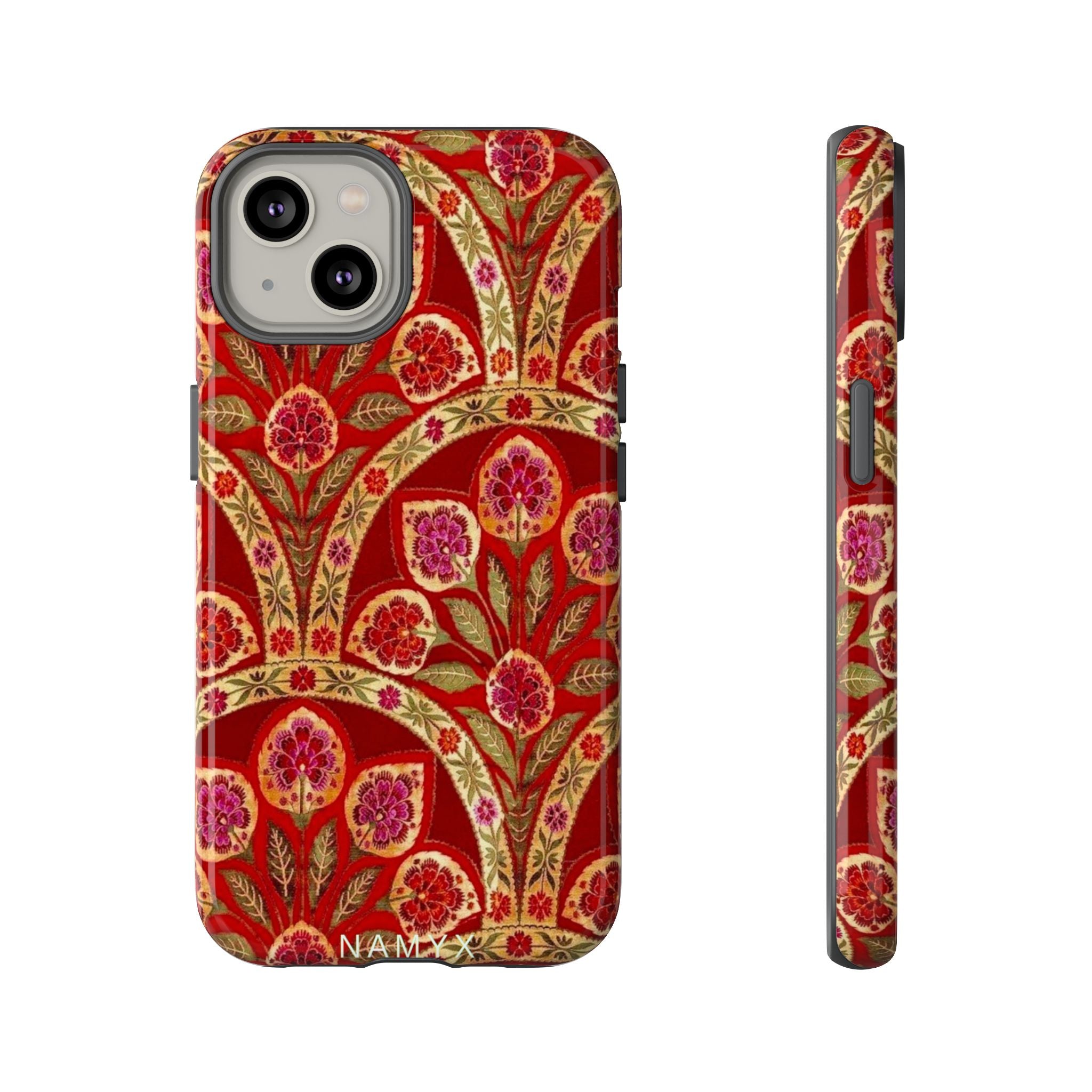 Floral Paisley Tough Phone Case — Red Gold Vintage Pattern