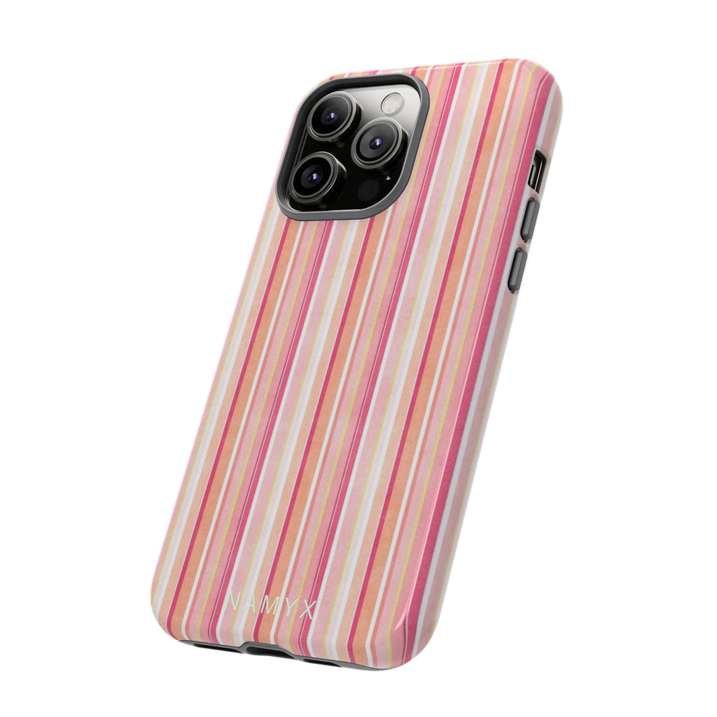 Pink Vintage Stripe Tough Phone Case