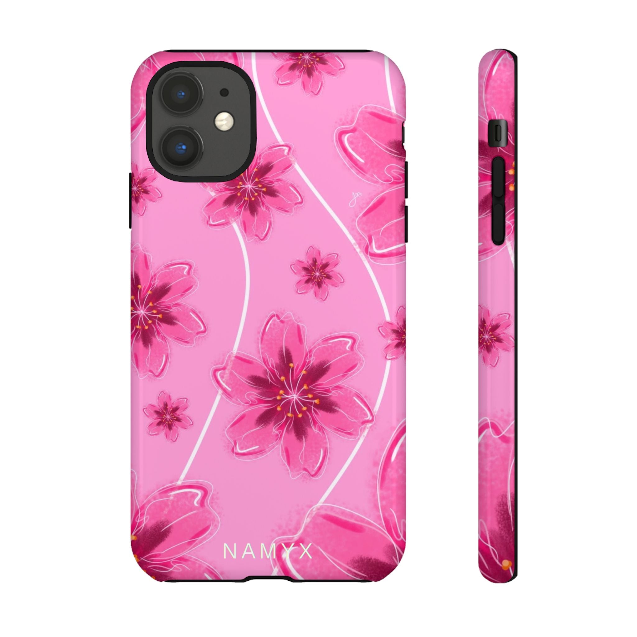 Pink Cherry Blossom Tough Phone Case — Floral Protective Cover