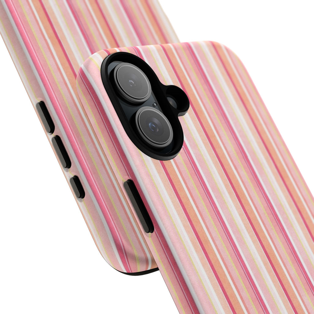 Pink Vintage Stripe Tough Phone Case