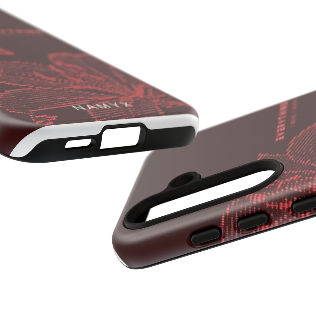 Floral Tough Phone Case — 'Everything' Burgundy Protective Cover