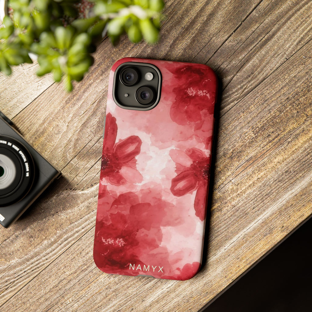 Floral Red Watercolor Tough Phone Case