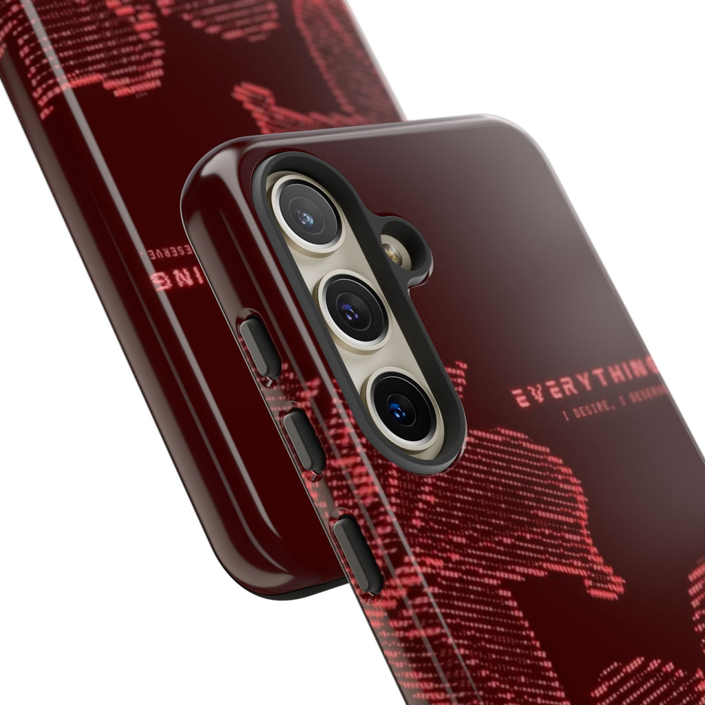 Floral Tough Phone Case — 'Everything' Burgundy Protective Cover
