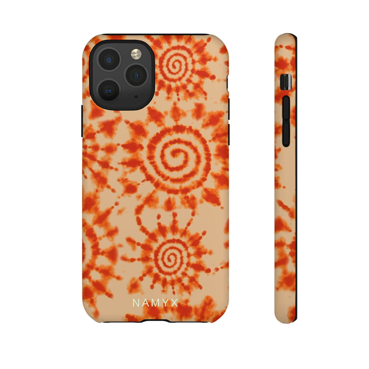 Tie-Dye Spiral Tough Phone Case — Orange Retro Protective Case