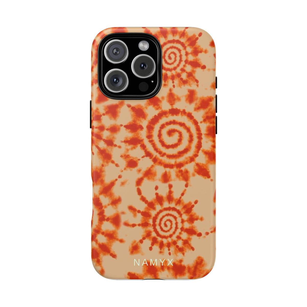 Tie-Dye Spiral Tough Phone Case — Orange Retro Protective Case