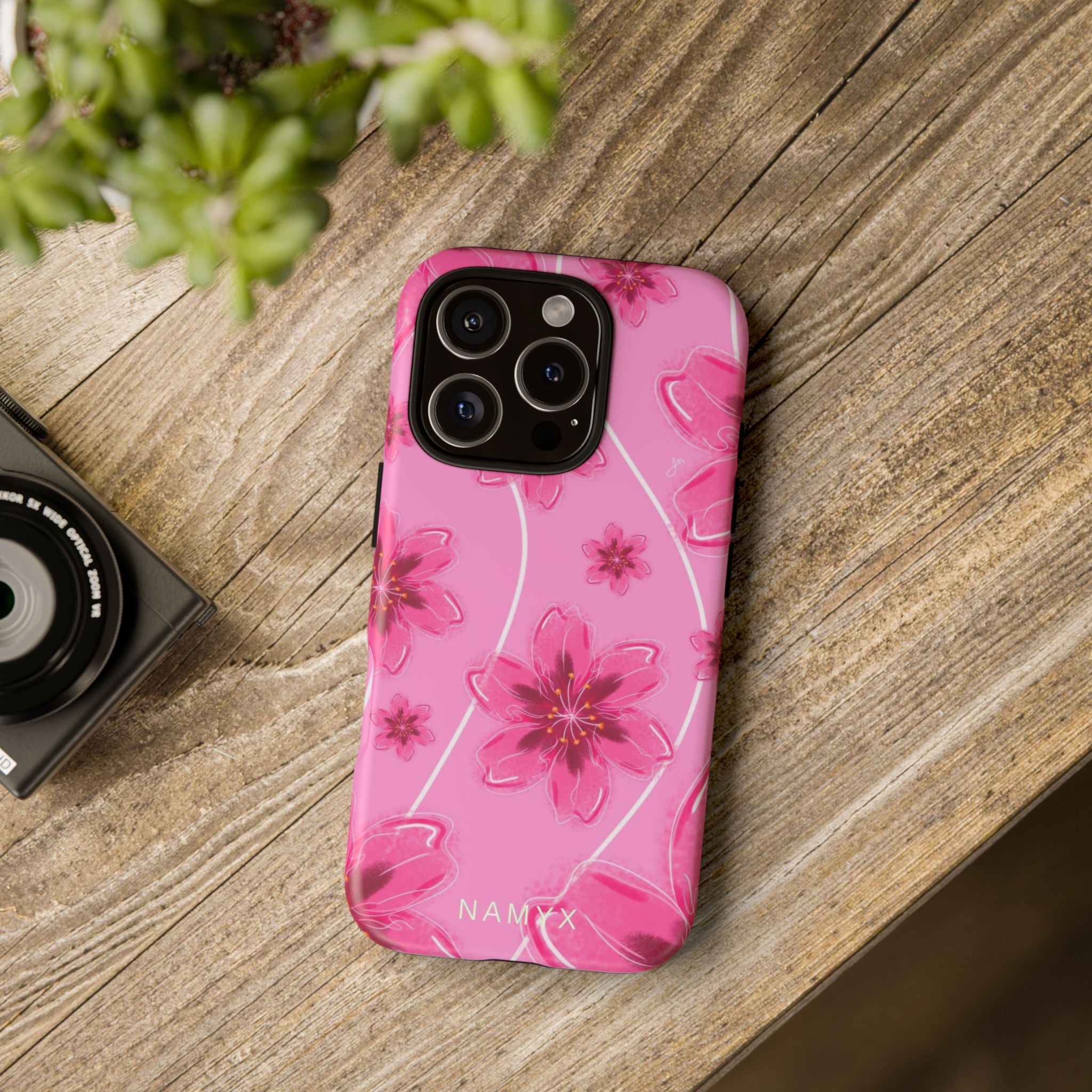 Pink Cherry Blossom Tough Phone Case — Floral Protective Cover