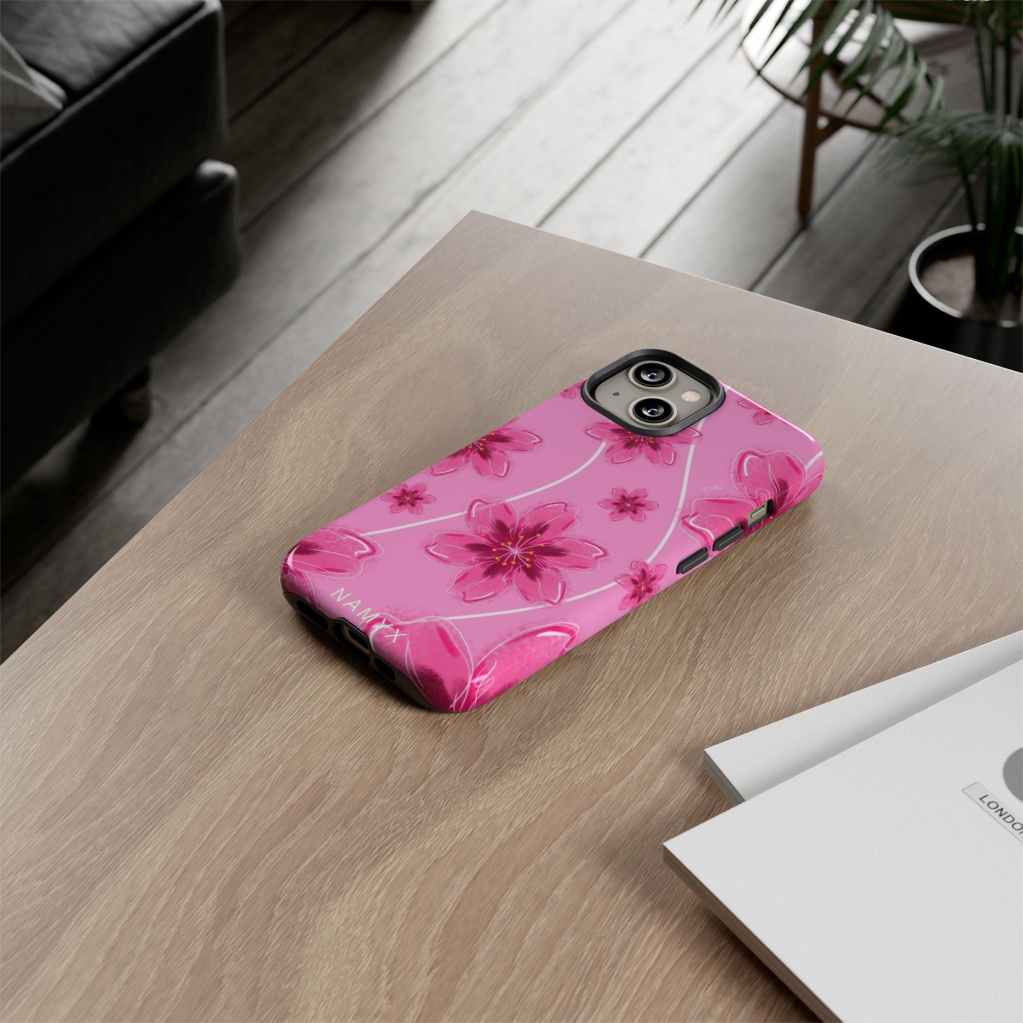 Pink Cherry Blossom Tough Phone Case — Floral Protective Cover