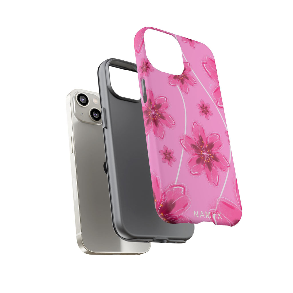 Pink Cherry Blossom Tough Phone Case — Floral Protective Cover