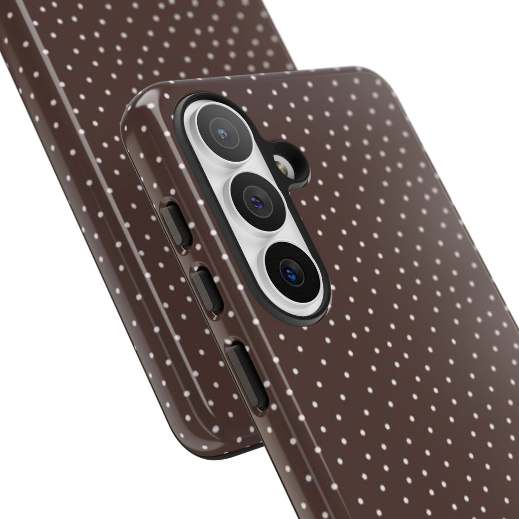 Brown Polka Dot Tough Phone Case - Slim Protective iPhone Cover