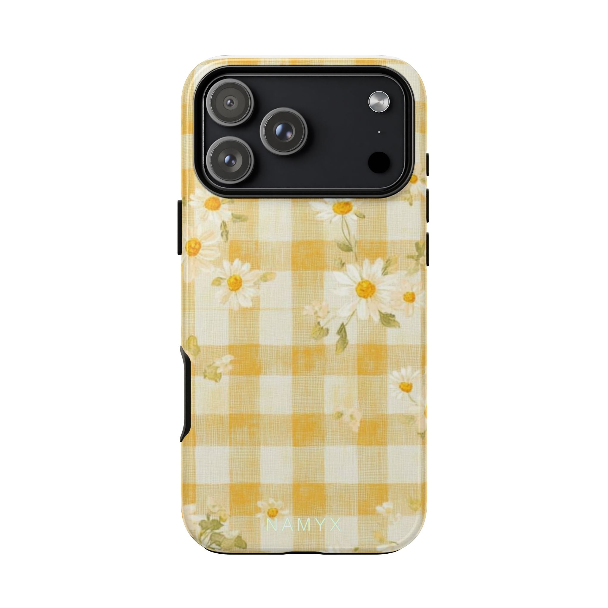 Daisy Gingham Tough Phone Case — Yellow Floral Protective Cover