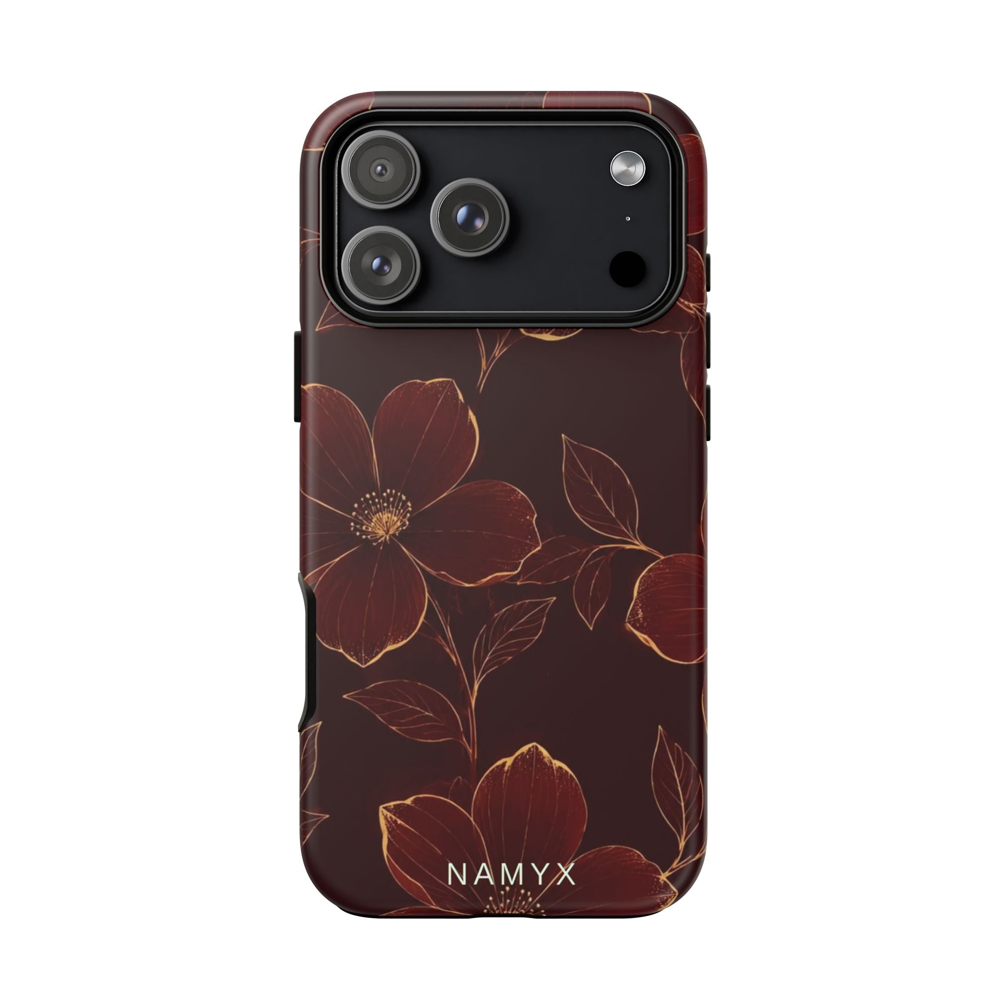 Floral Tough Case — Dark Red Botanical Phone Case