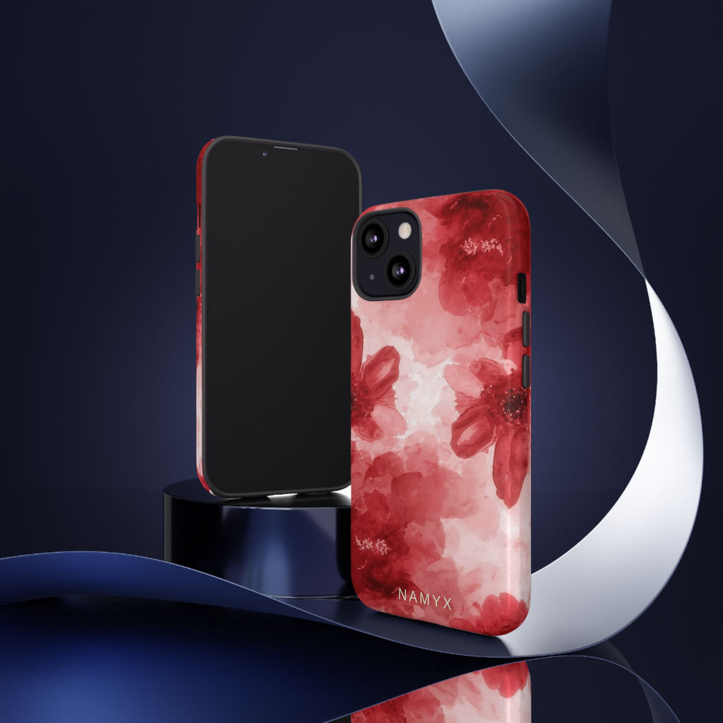 Floral Red Watercolor Tough Phone Case