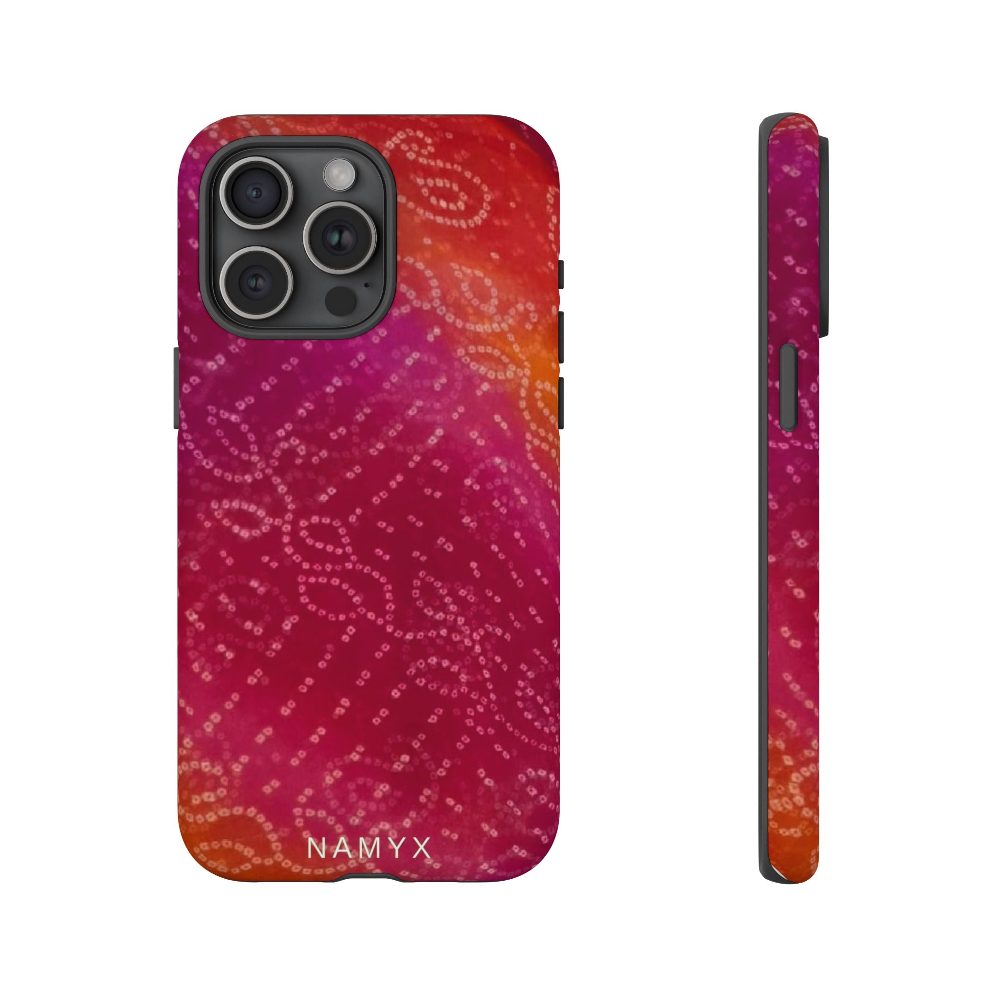 Floral Bandana Tough Case — Protective Phone Case with Pink Orange Paisley Design