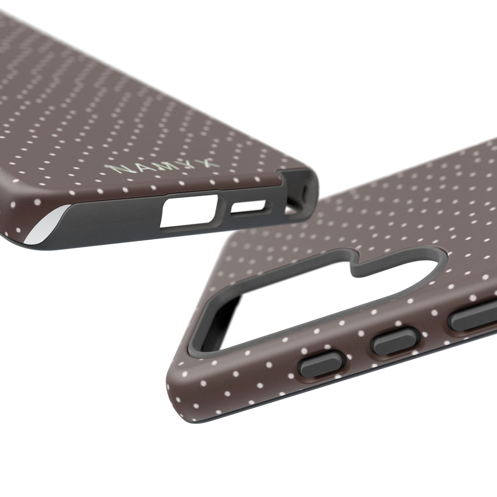 Brown Polka Dot Tough Phone Case - Slim Protective iPhone Cover