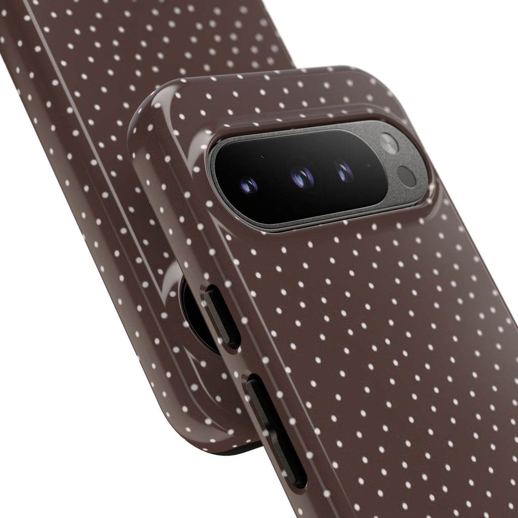 Brown Polka Dot Tough Phone Case - Slim Protective iPhone Cover