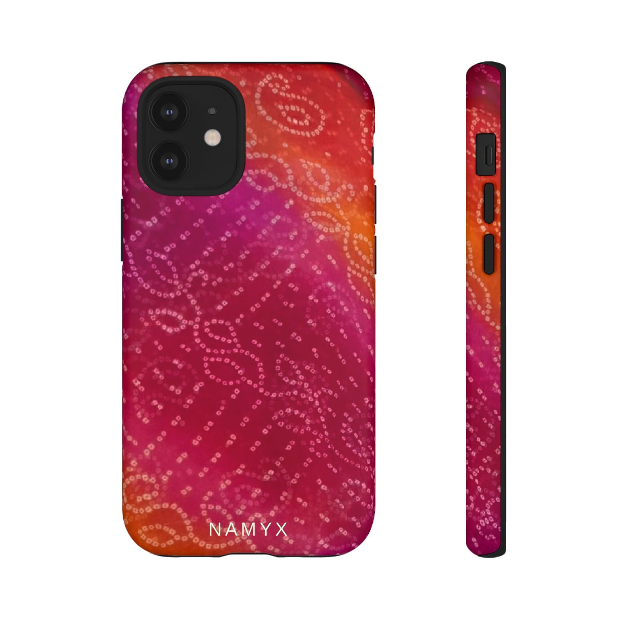 Floral Bandana Tough Case — Protective Phone Case with Pink Orange Paisley Design