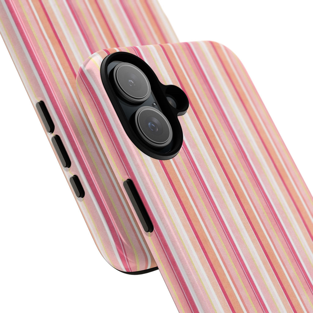 Pink Vintage Stripe Tough Phone Case