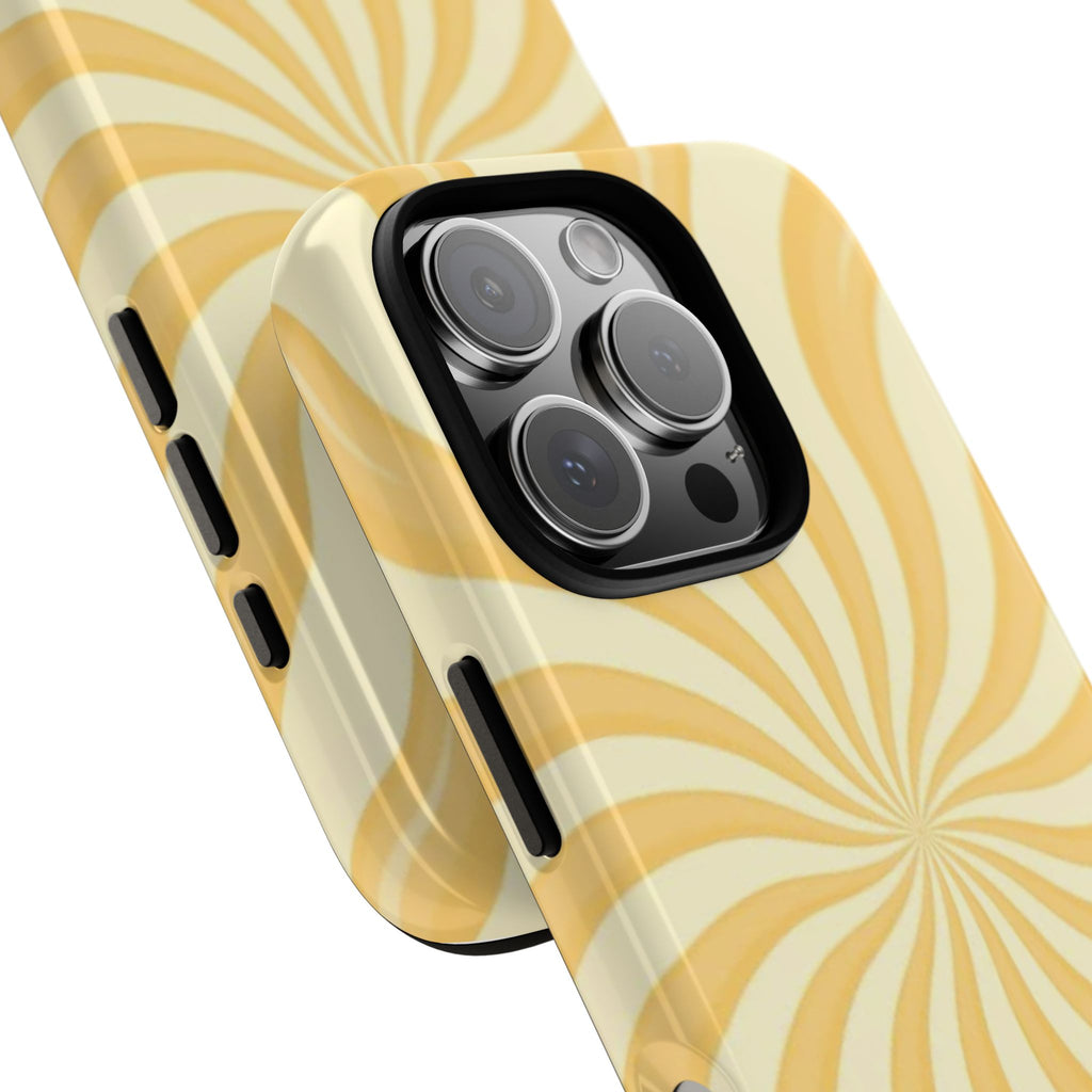 Phone Case — Retro Yellow Swirl Tough Protective Cover