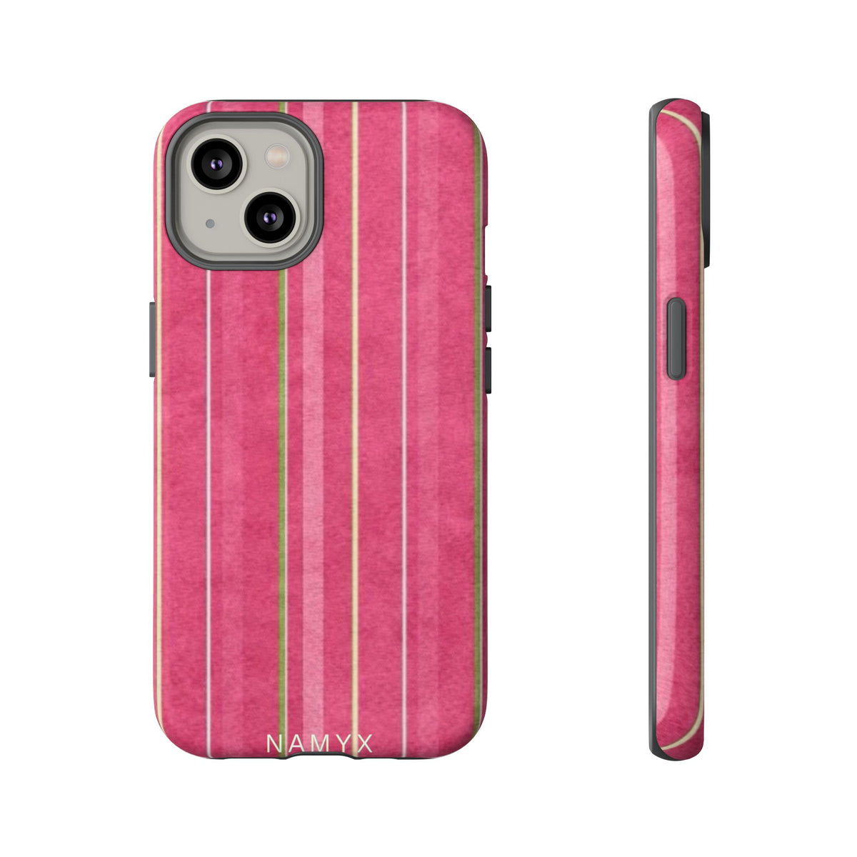 Pink Vertical Stripe Tough Phone Case — Durable Protective iPhone Cover with Subtle Vintage Stripes