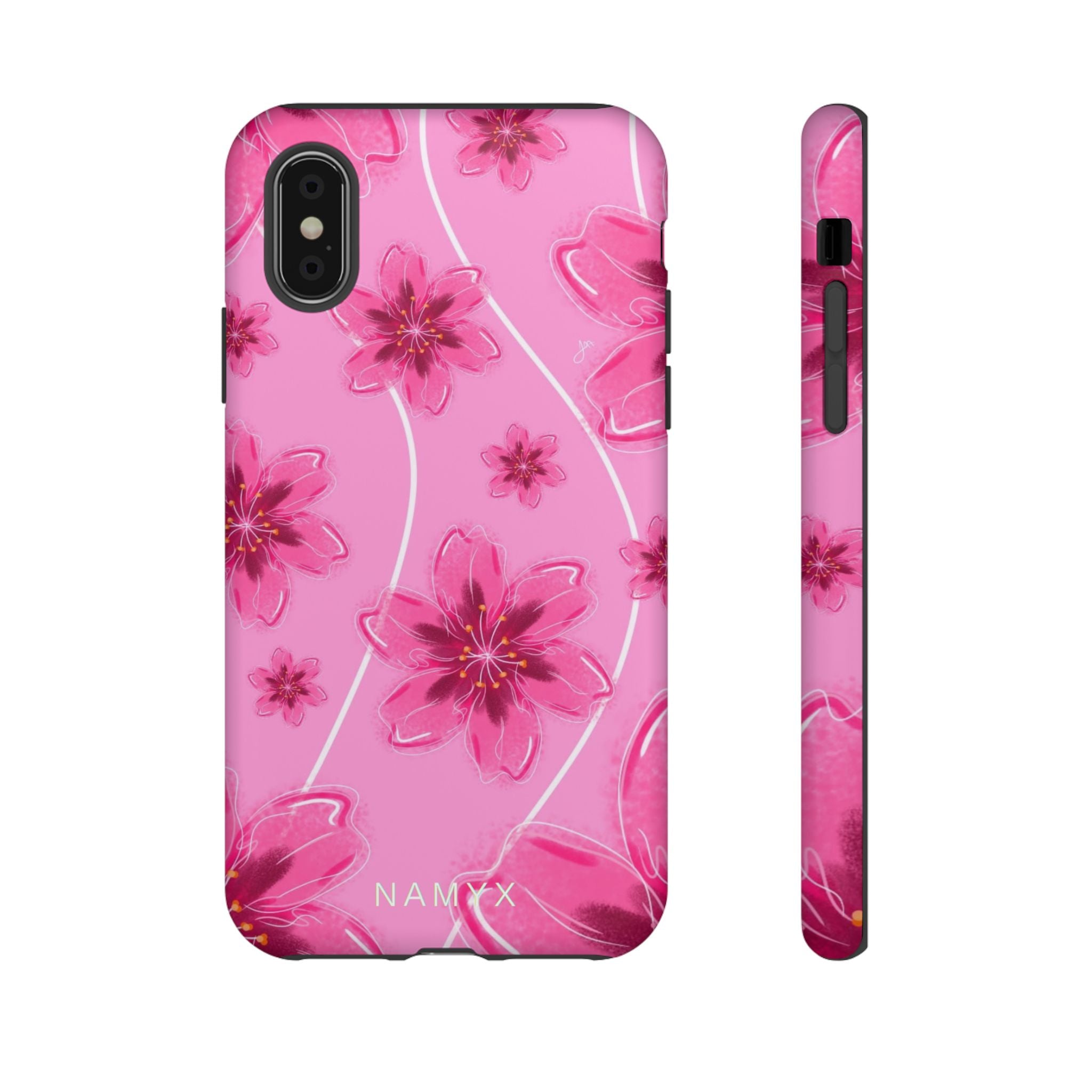 Pink Cherry Blossom Tough Phone Case — Floral Protective Cover