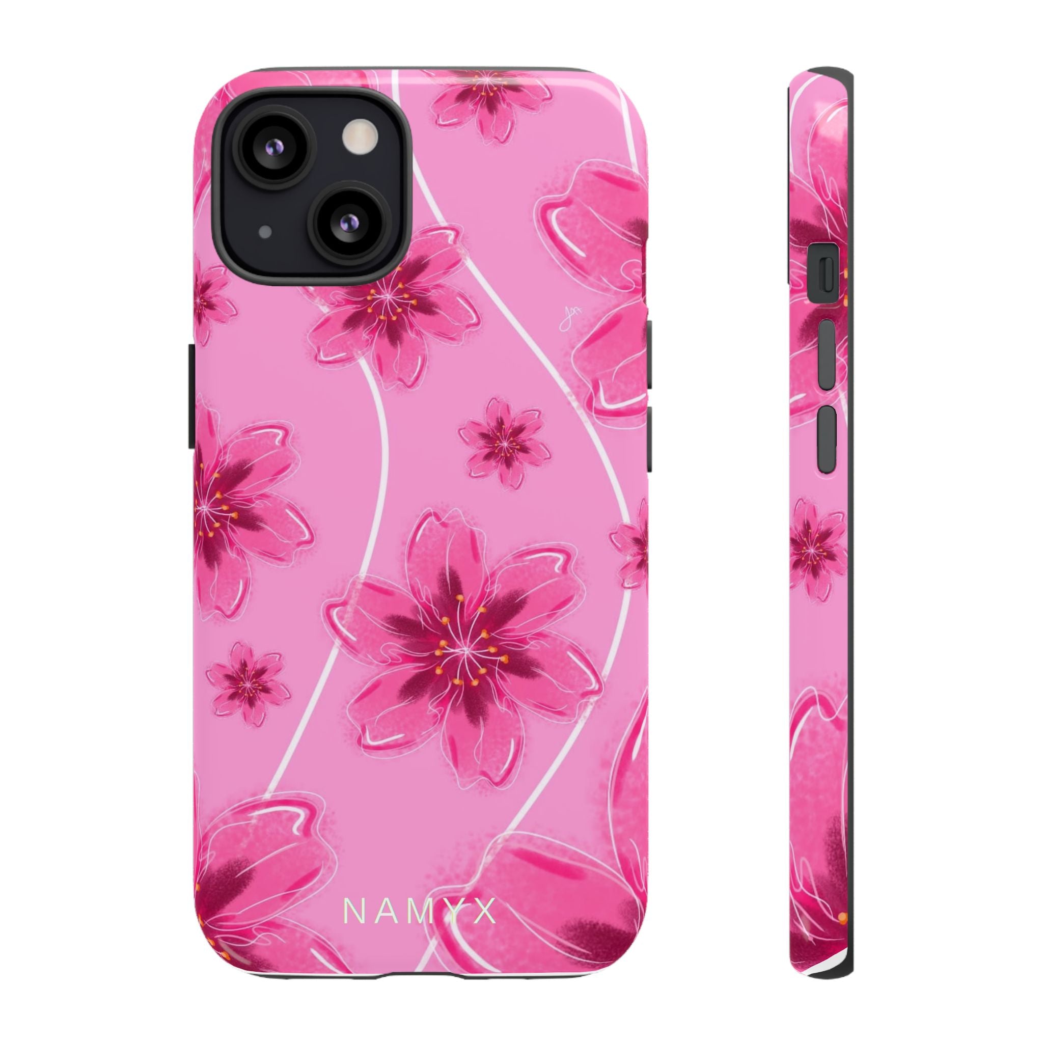Pink Cherry Blossom Tough Phone Case — Floral Protective Cover