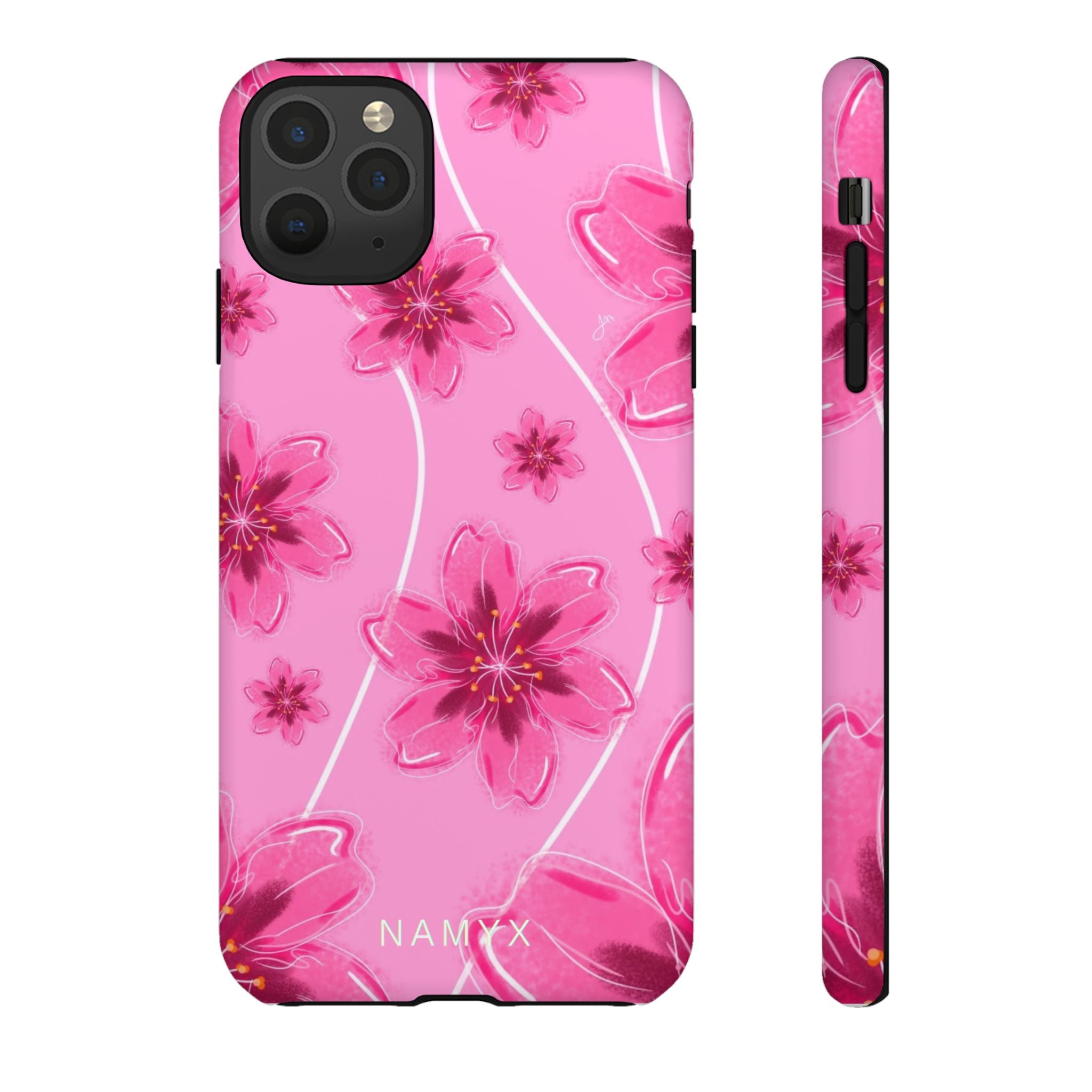 Pink Cherry Blossom Tough Phone Case — Floral Protective Cover