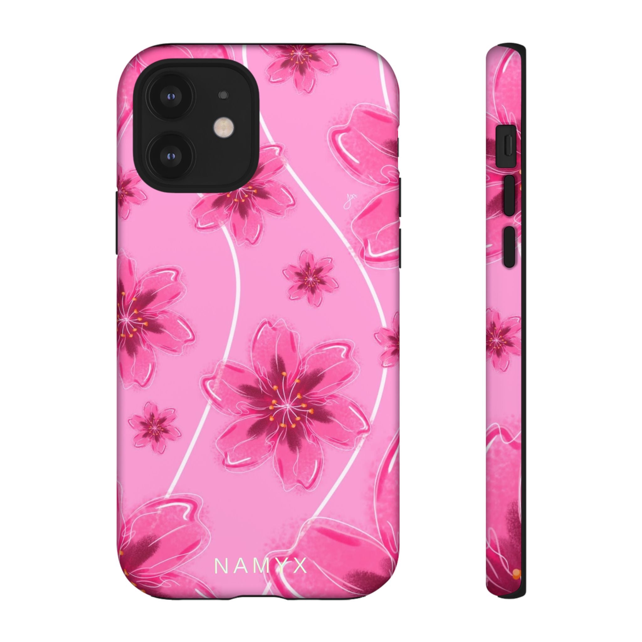 Pink Cherry Blossom Tough Phone Case — Floral Protective Cover