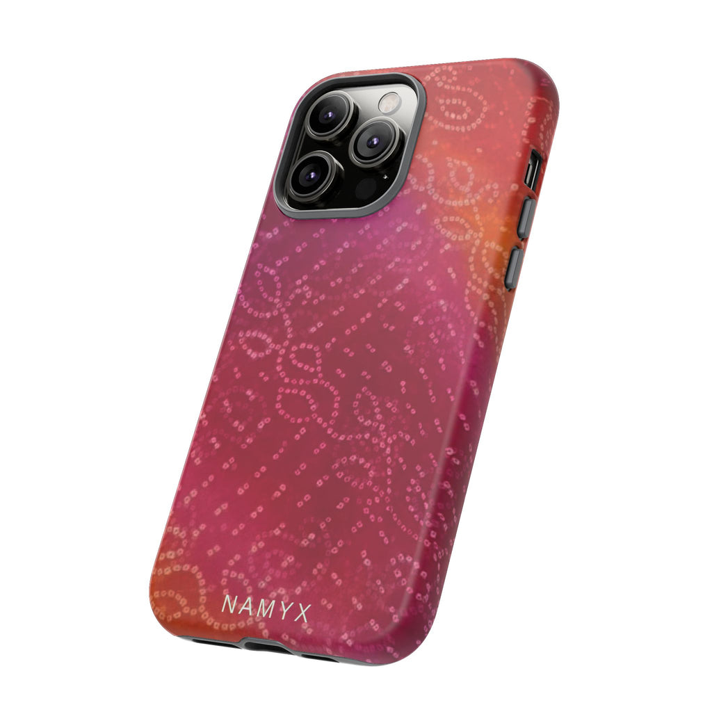 Floral Bandana Tough Case — Protective Phone Case with Pink Orange Paisley Design