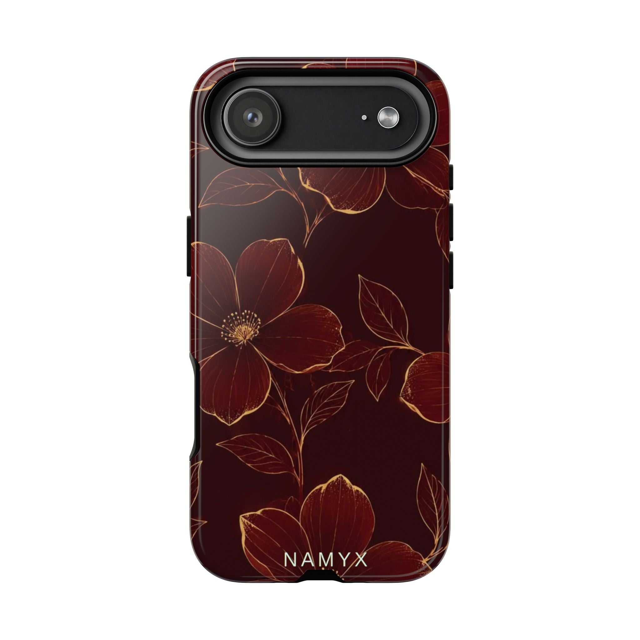 Floral Tough Case — Dark Red Botanical Phone Case