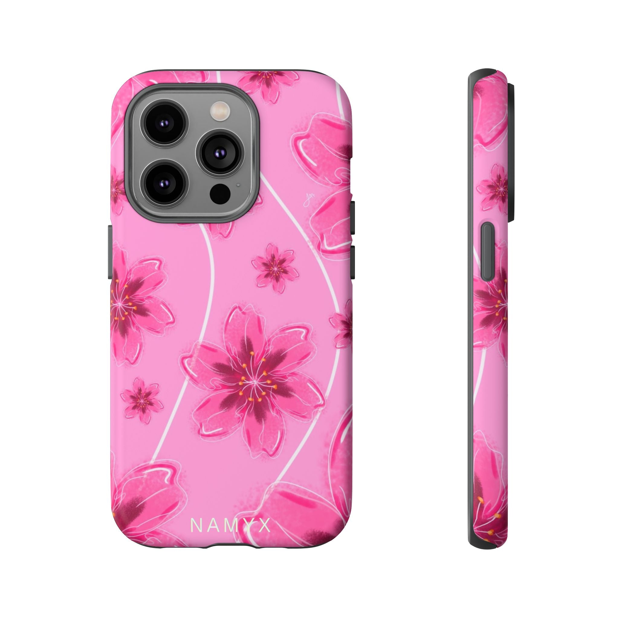 Pink Cherry Blossom Tough Phone Case — Floral Protective Cover