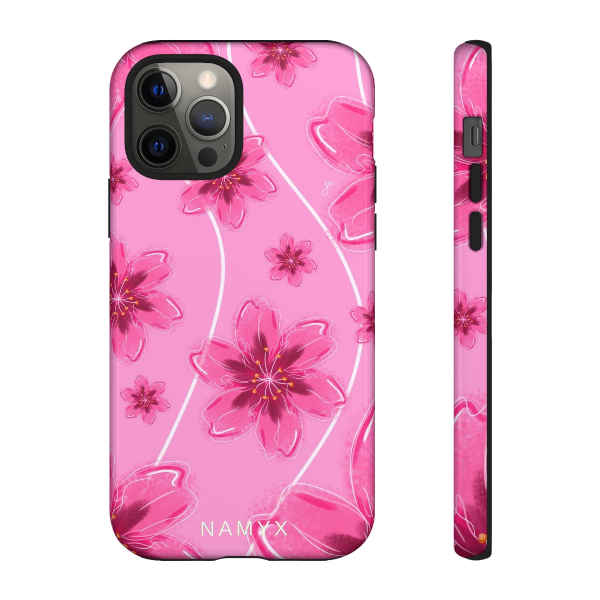 Pink Cherry Blossom Tough Phone Case — Floral Protective Cover