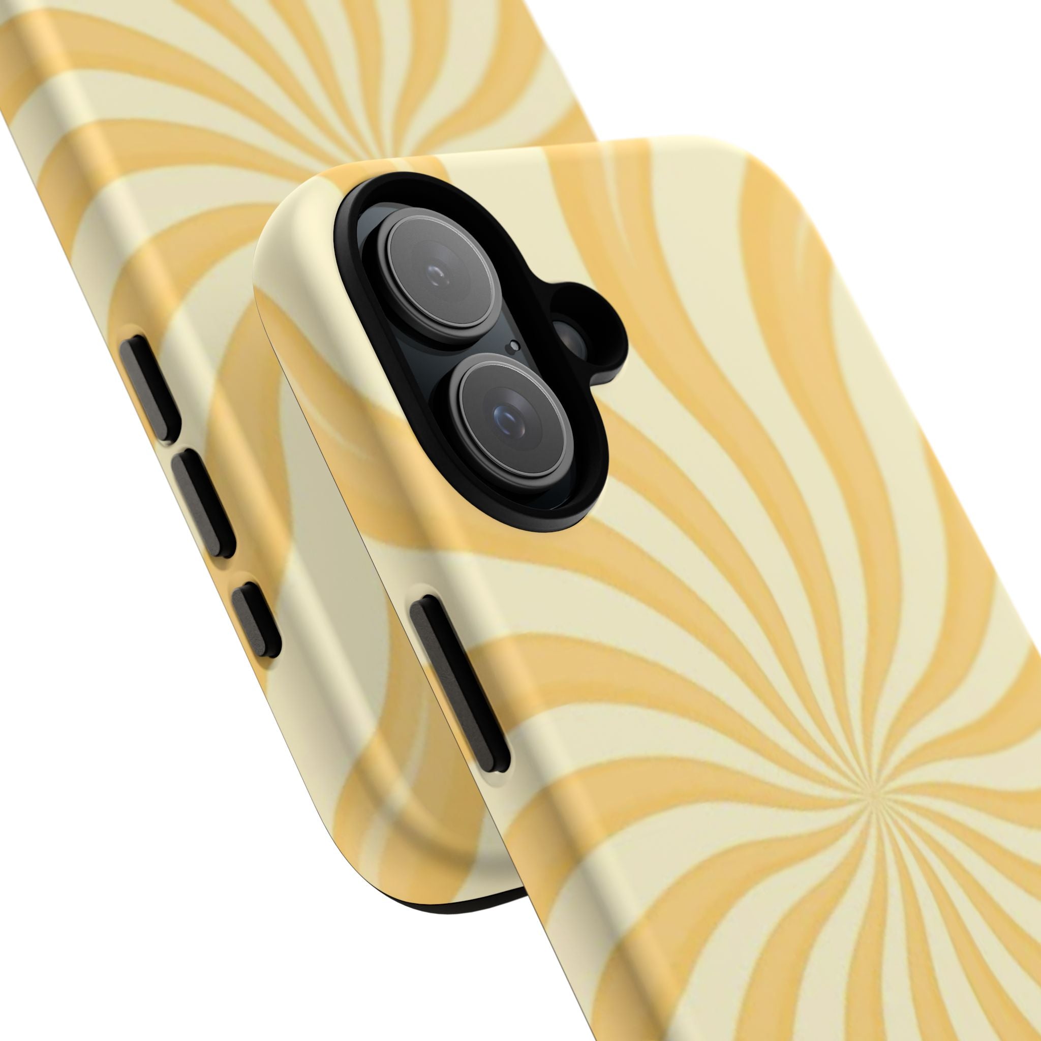 Phone Case — Retro Yellow Swirl Tough Protective Cover