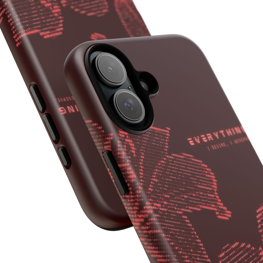 Floral Tough Phone Case — 'Everything' Burgundy Protective Cover