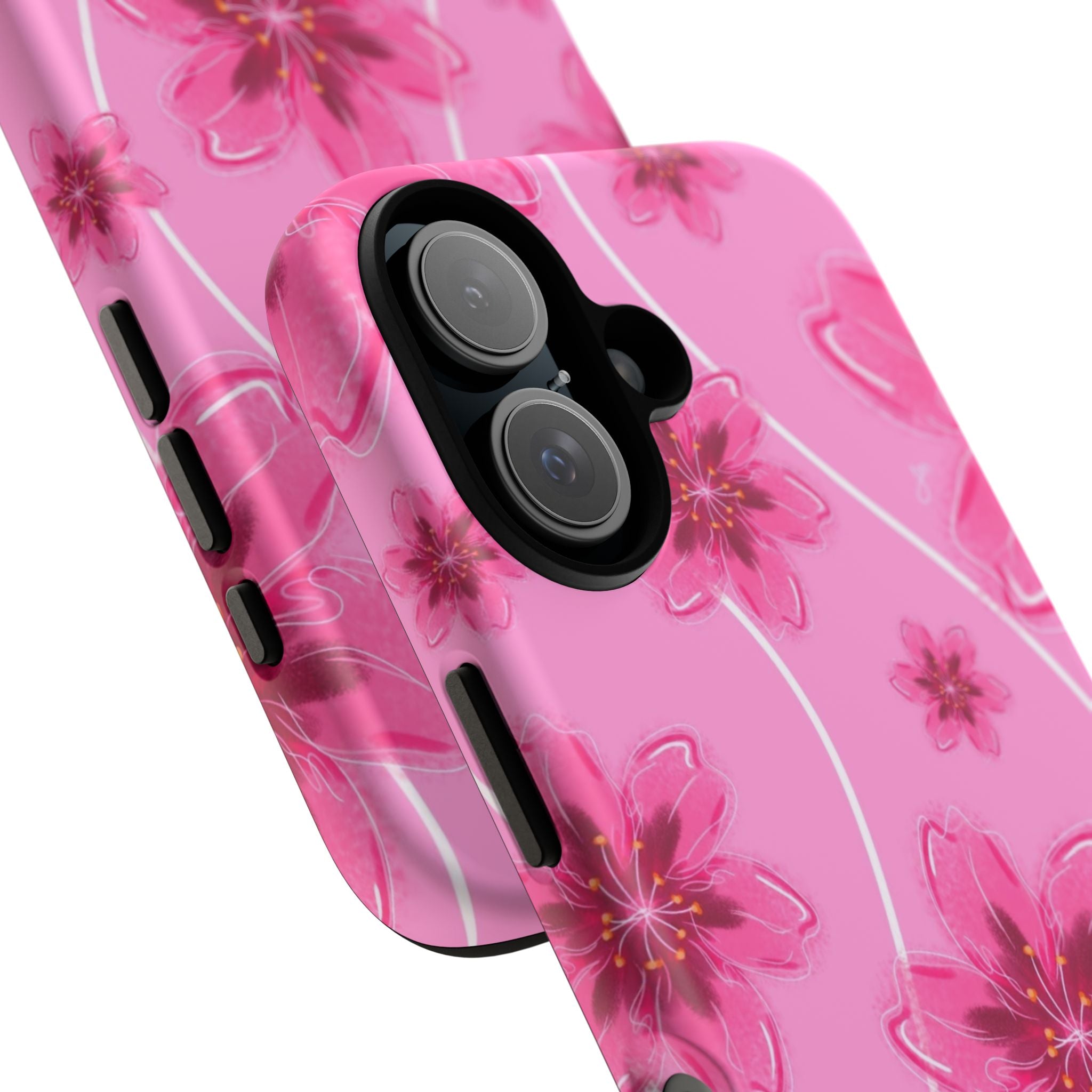 Pink Cherry Blossom Tough Phone Case — Floral Protective Cover