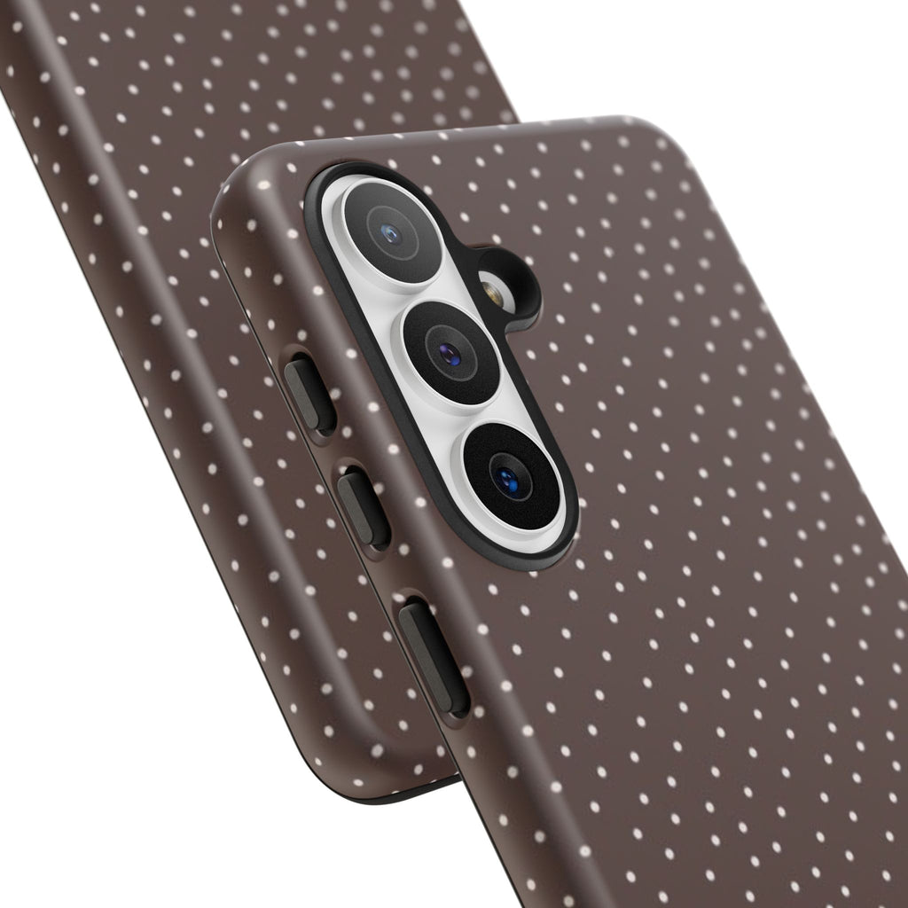 Brown Polka Dot Tough Phone Case - Slim Protective iPhone Cover