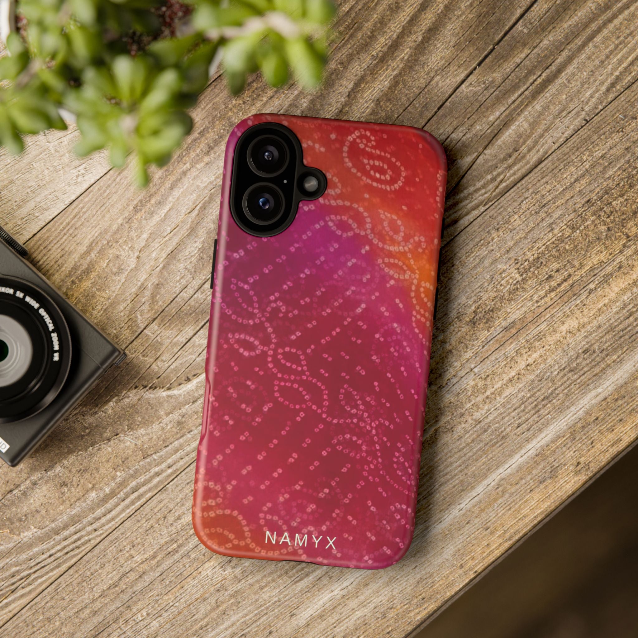 Floral Bandana Tough Case — Protective Phone Case with Pink Orange Paisley Design