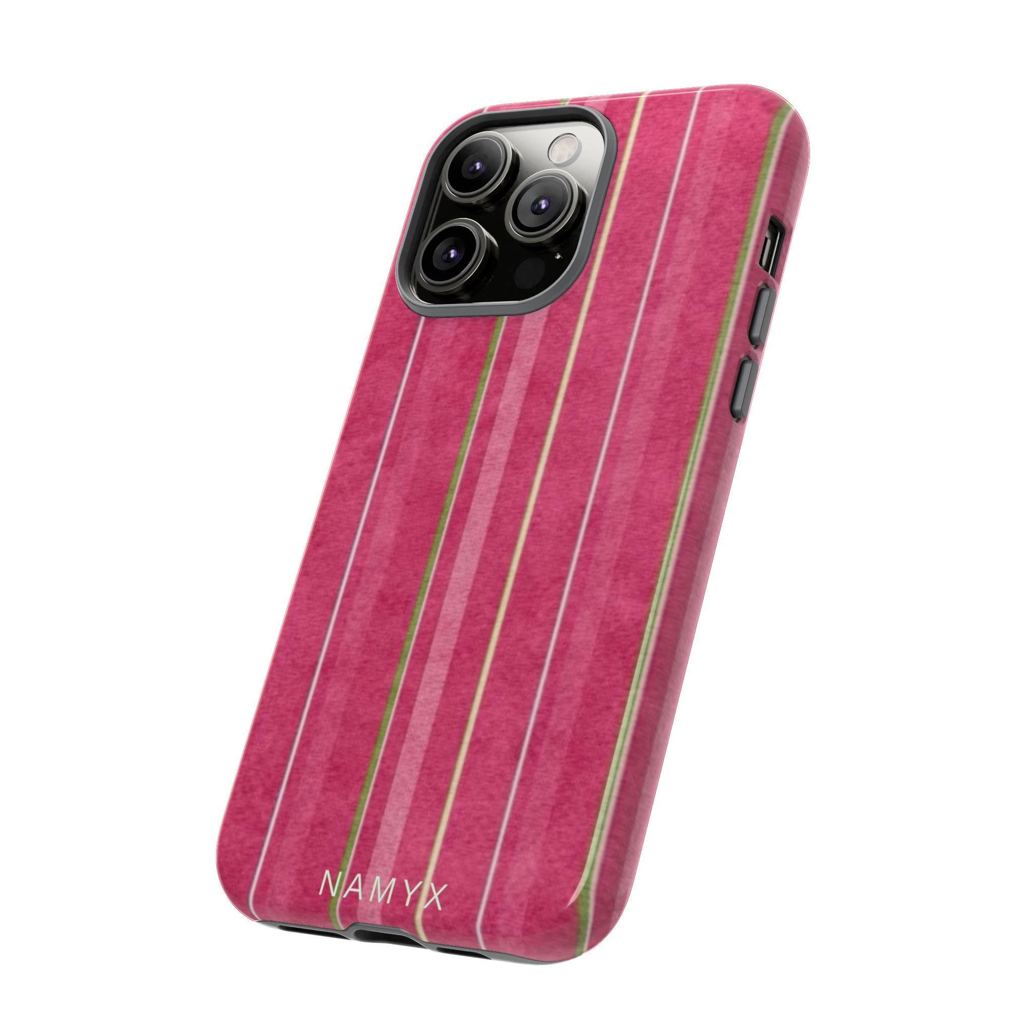 Pink Vertical Stripe Tough Phone Case — Durable Protective iPhone Cover with Subtle Vintage Stripes