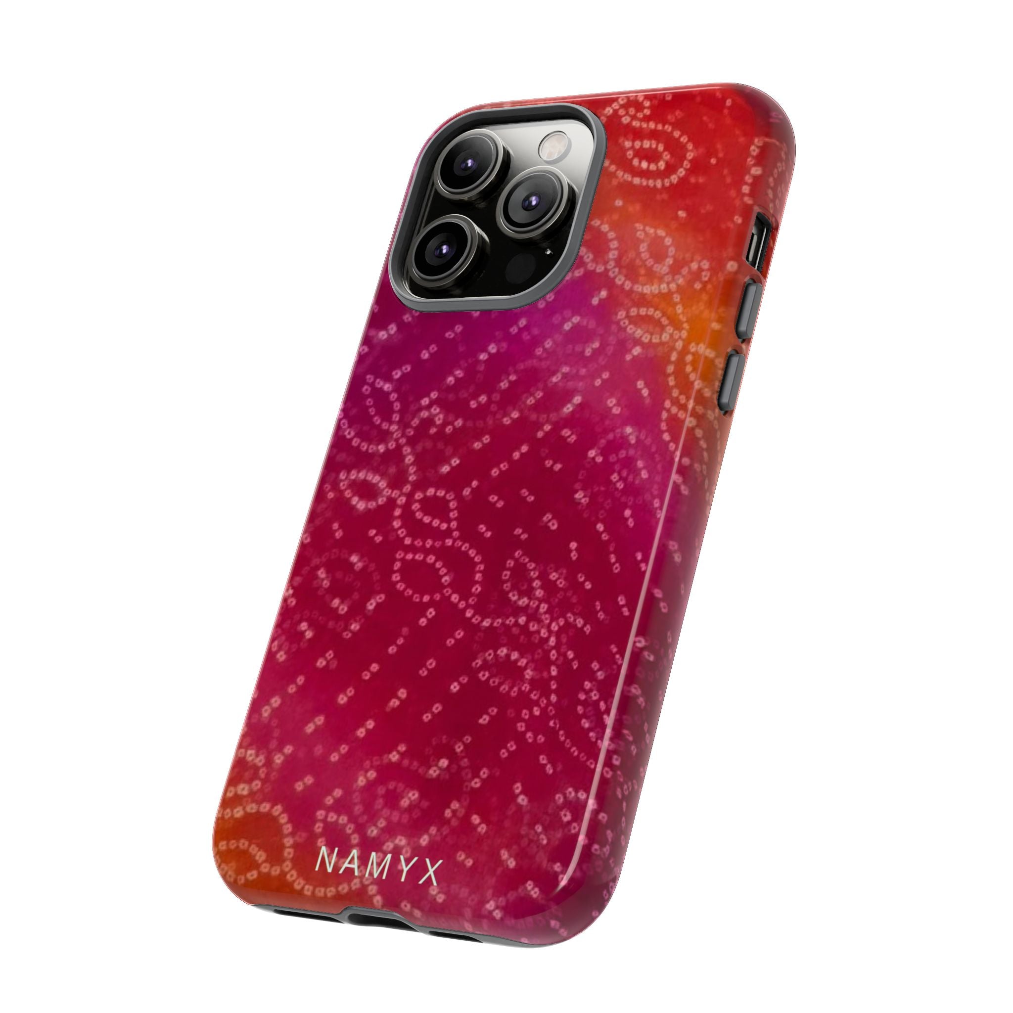 Floral Bandana Tough Case — Protective Phone Case with Pink Orange Paisley Design