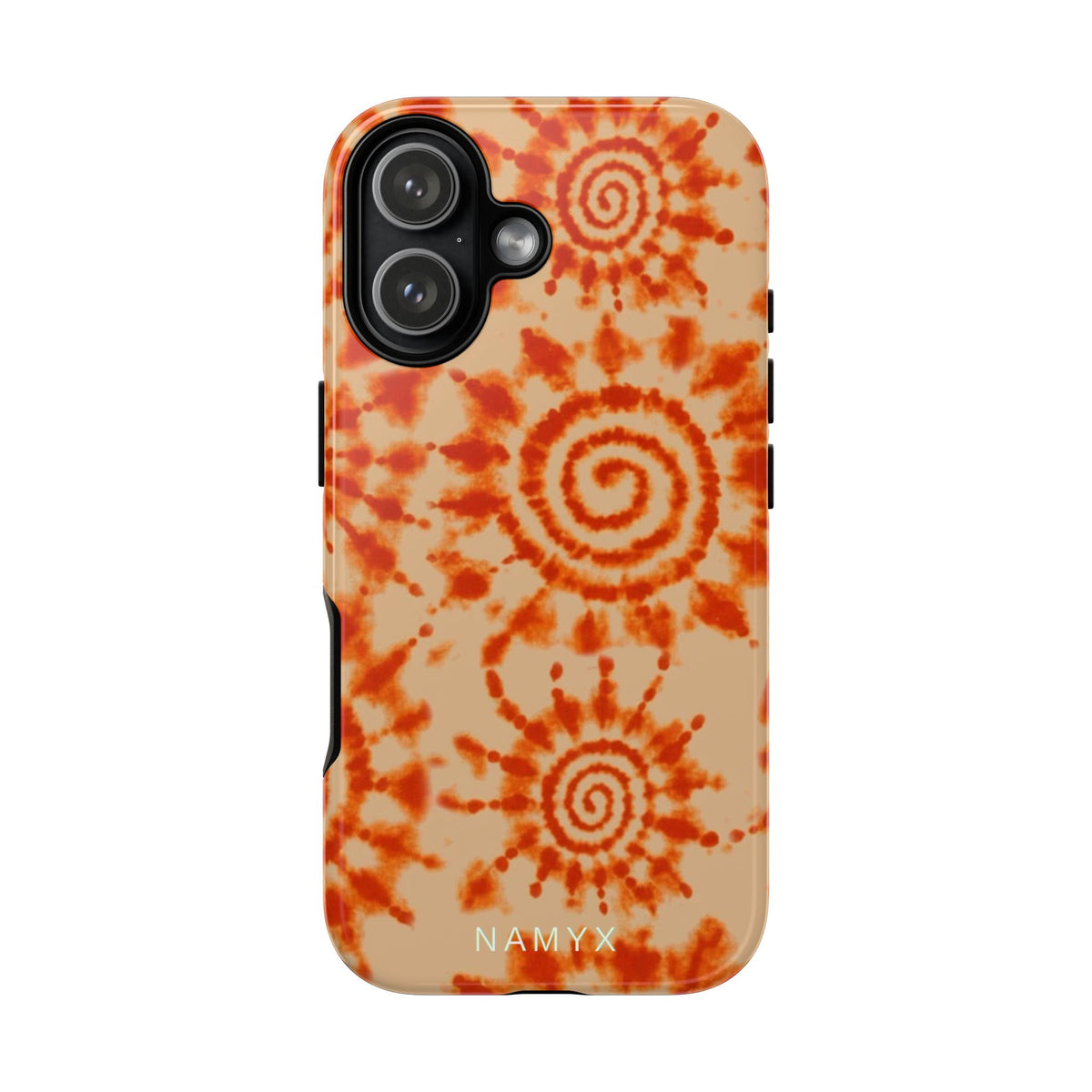 Tie-Dye Spiral Tough Phone Case — Orange Retro Protective Case
