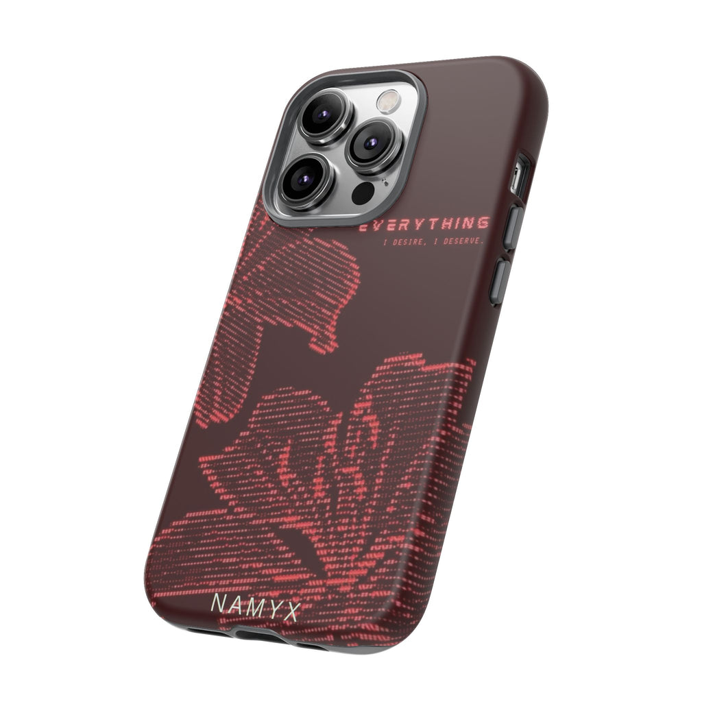 Floral Tough Phone Case — 'Everything' Burgundy Protective Cover
