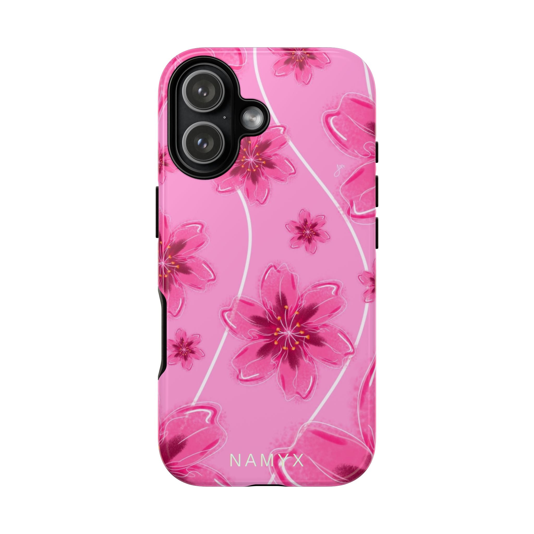 Pink Cherry Blossom Tough Phone Case — Floral Protective Cover