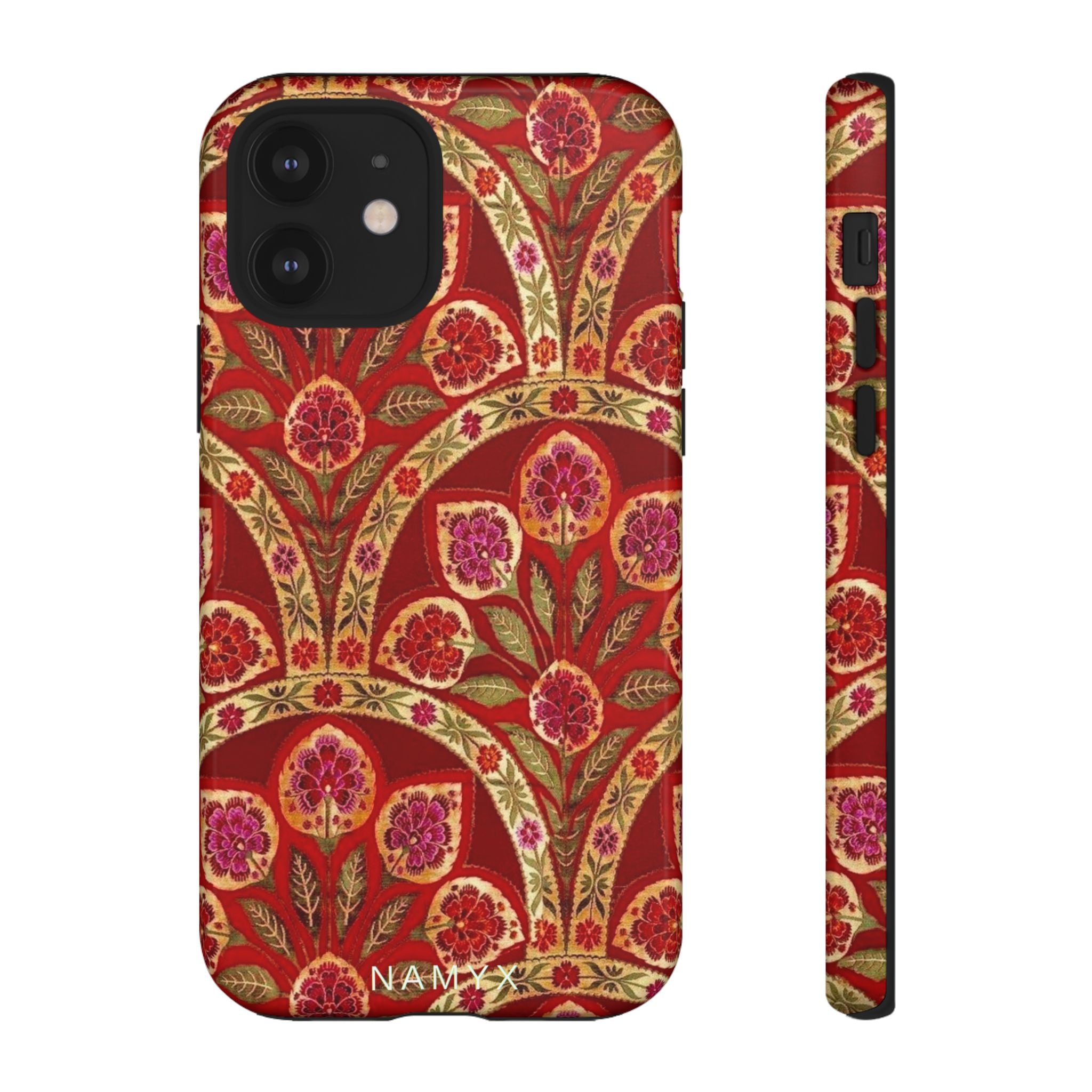 Floral Paisley Tough Phone Case — Red Gold Vintage Pattern