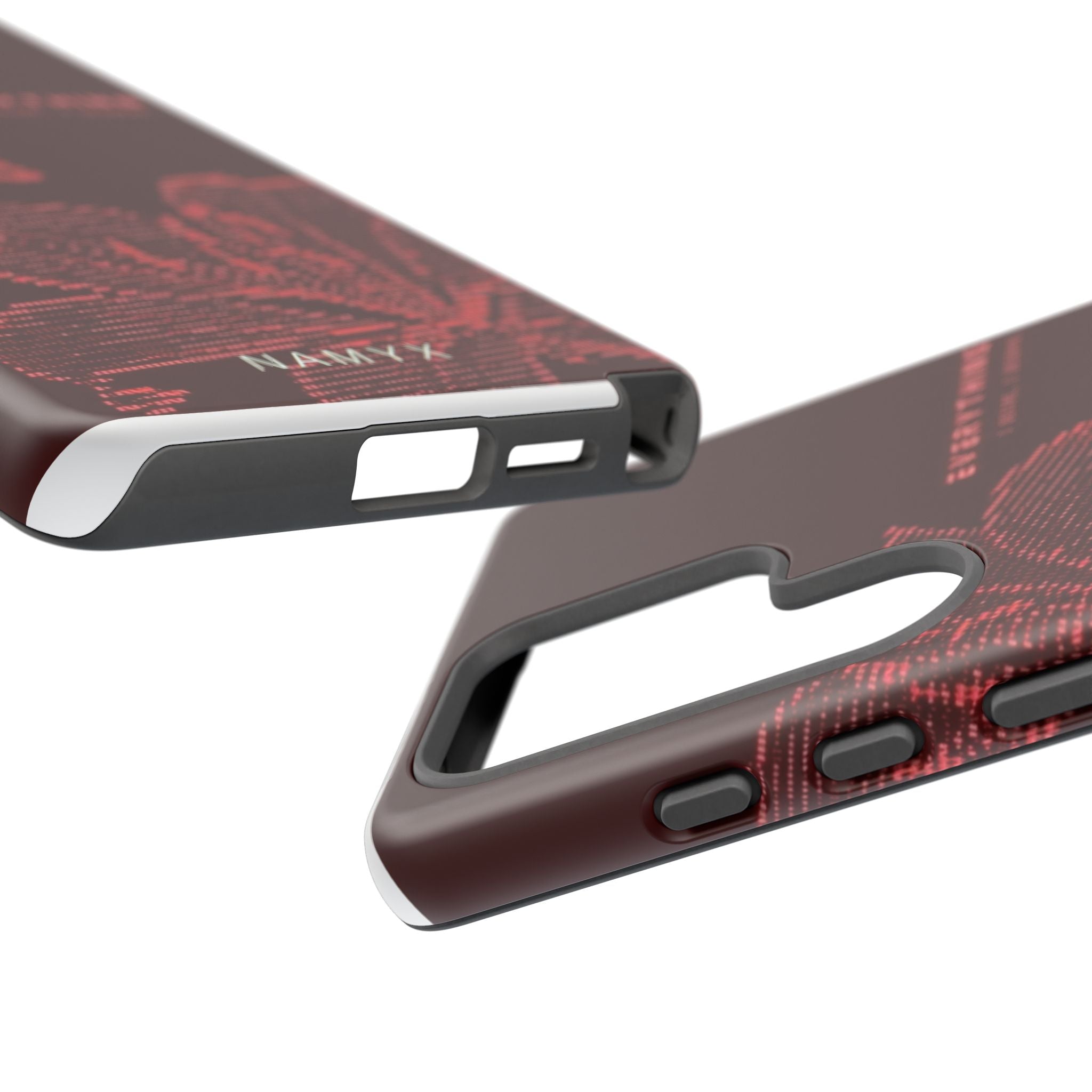 Floral Tough Phone Case — 'Everything' Burgundy Protective Cover