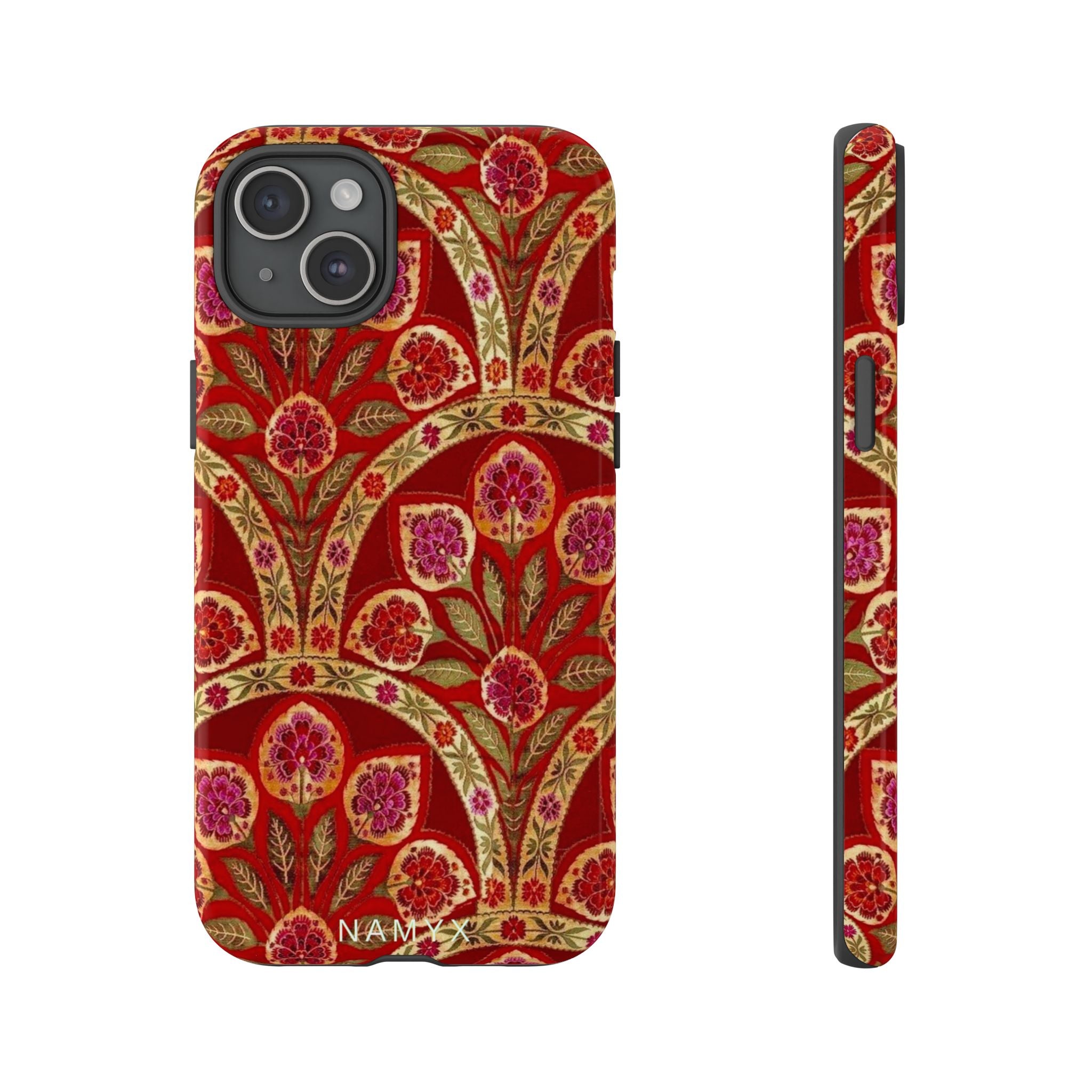 Floral Paisley Tough Phone Case — Red Gold Vintage Pattern