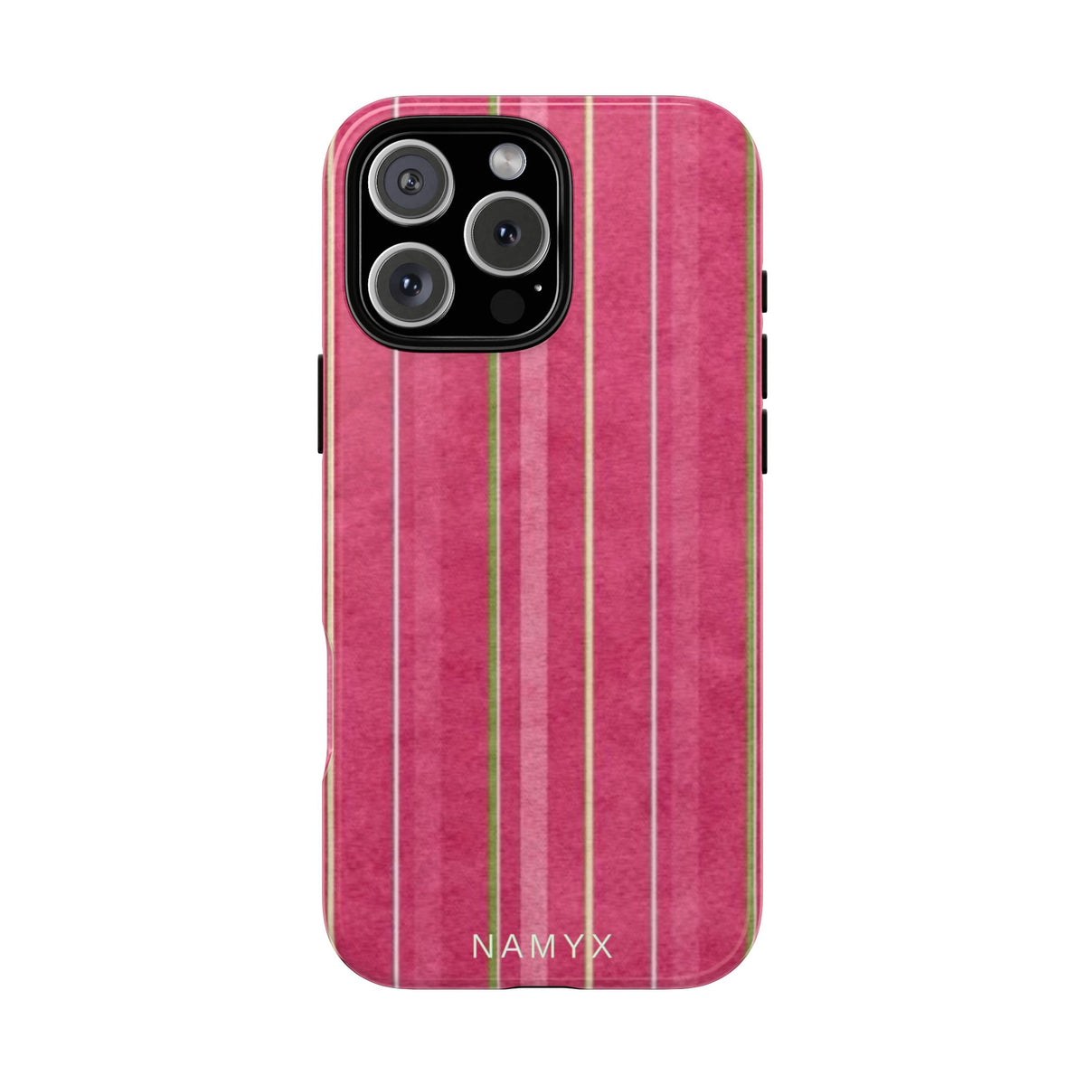 Pink Vertical Stripe Tough Phone Case — Durable Protective iPhone Cover with Subtle Vintage Stripes