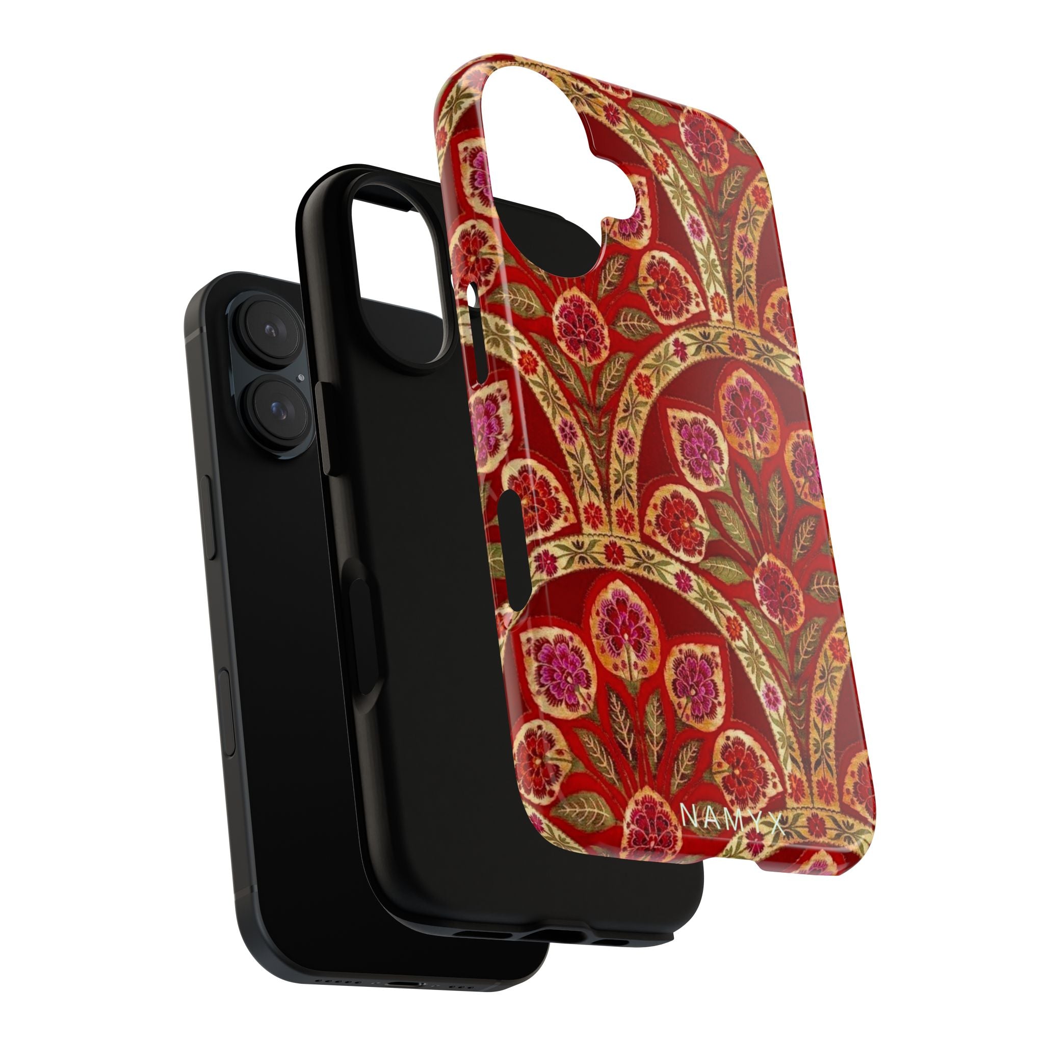 Floral Paisley Tough Phone Case — Red Gold Vintage Pattern