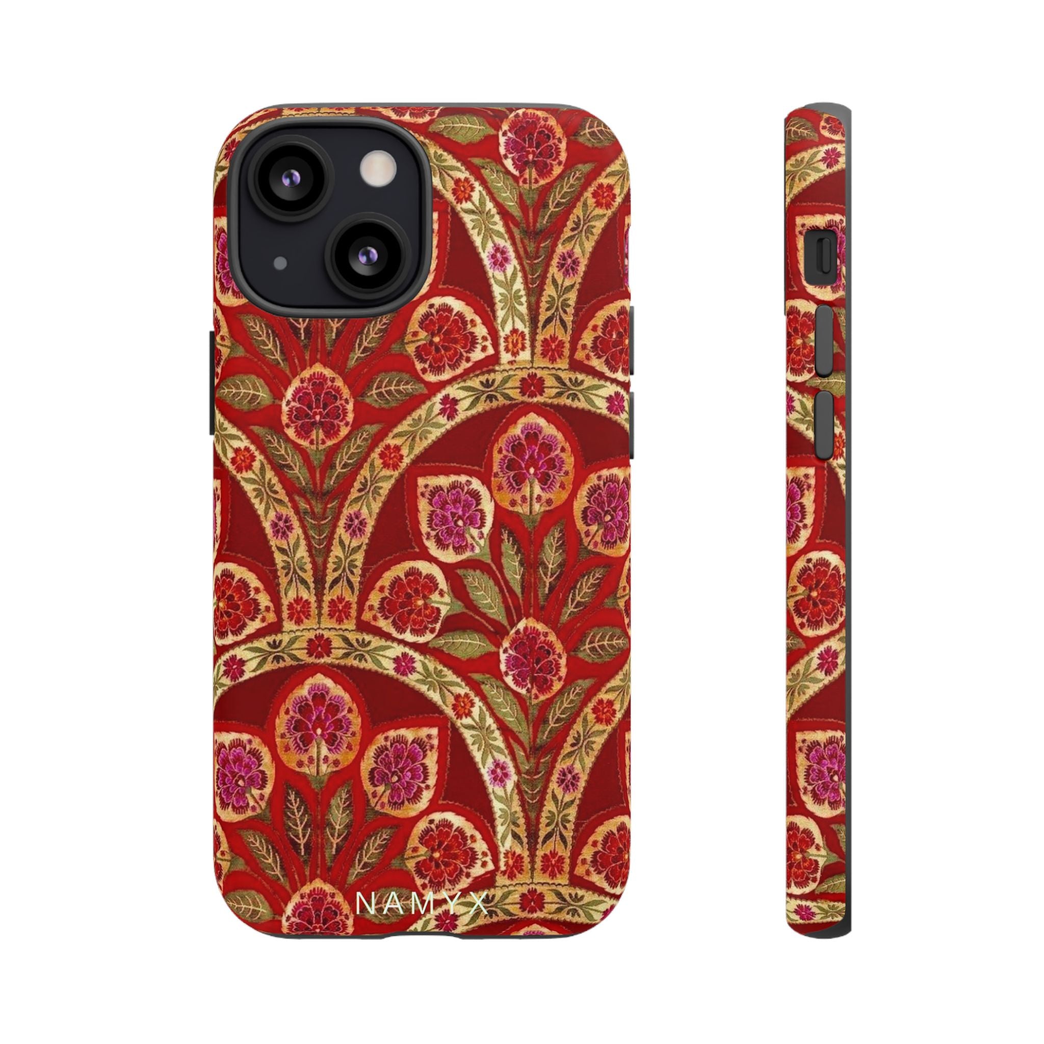 Floral Paisley Tough Phone Case — Red Gold Vintage Pattern